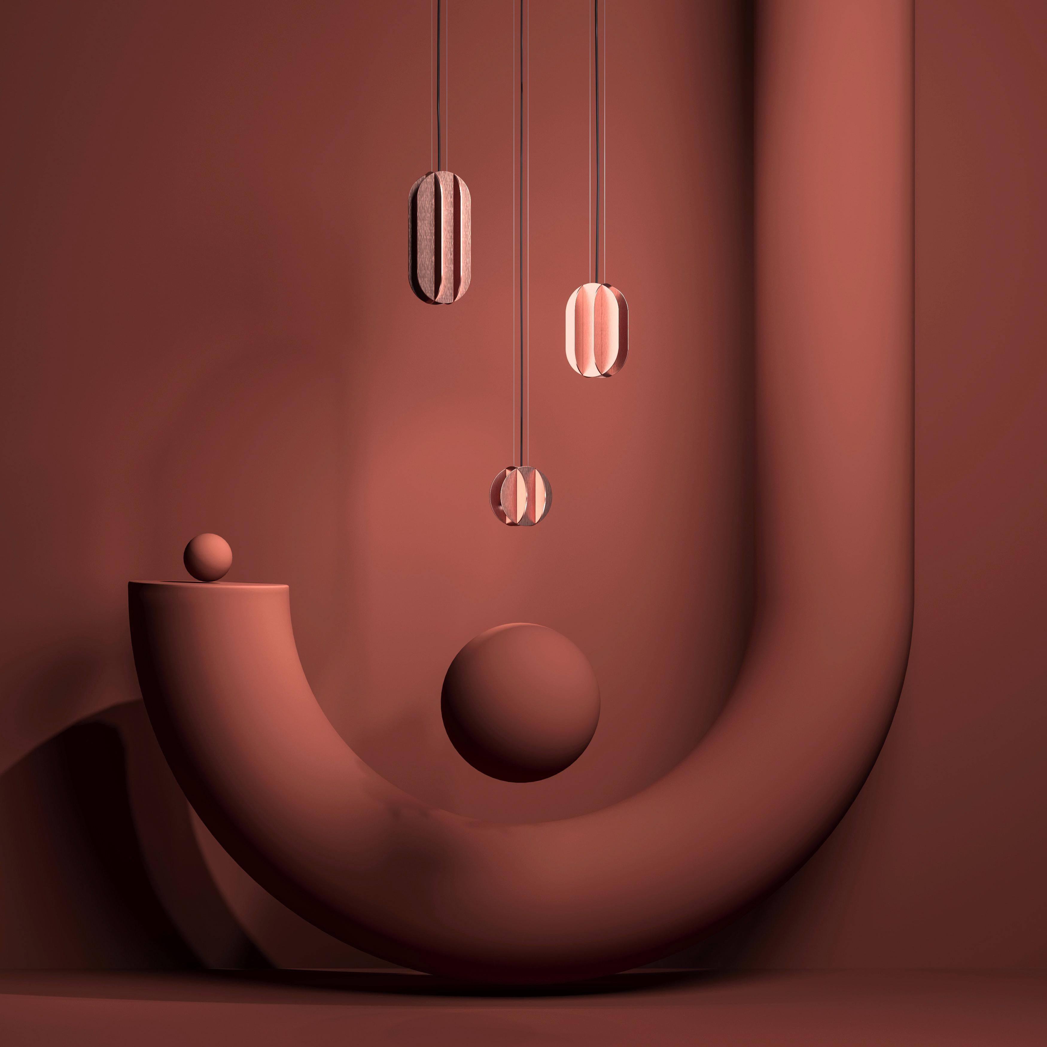 XXI secolo e contemporaneo Sospensione contemporanea 'EL Lamp CS2' di NOOM, grande, rame in vendita