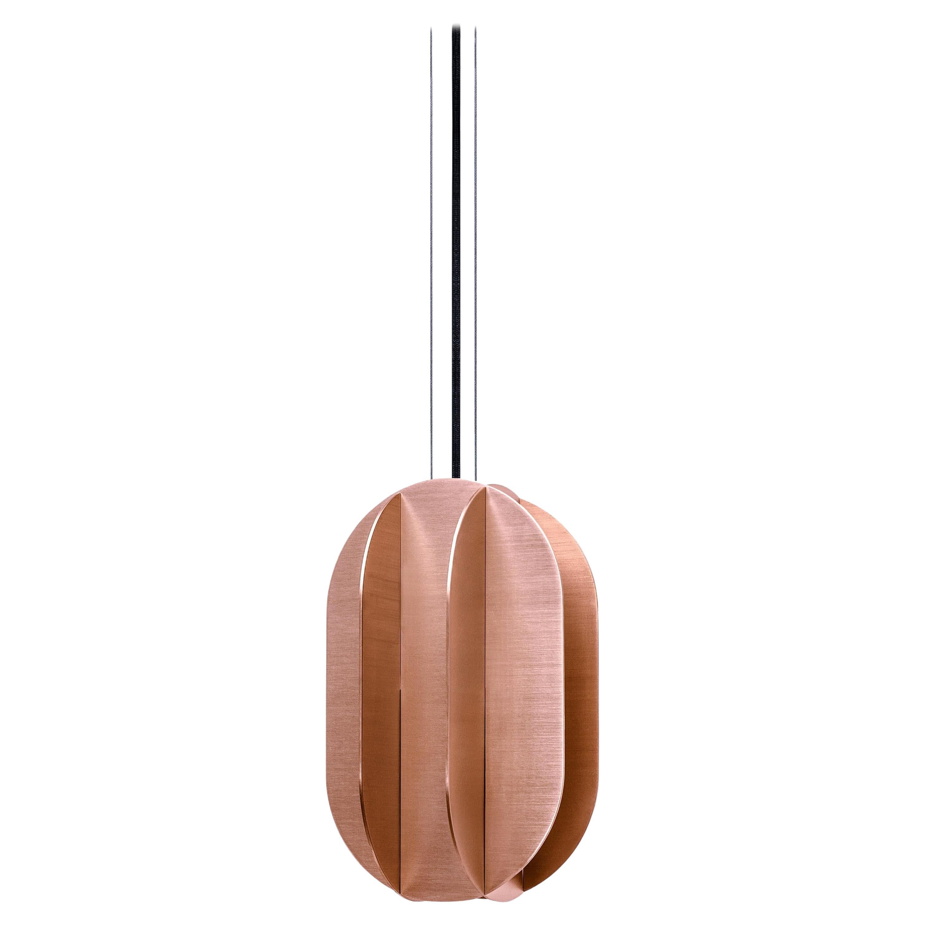 Contemporary Pendant 'EL Lamp CS2' by NOOM, Medium, Copper For Sale
