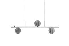 Contemporary Pendant 'EL Lamp CS3' by NOOM, Horizontal, Stainless Steel