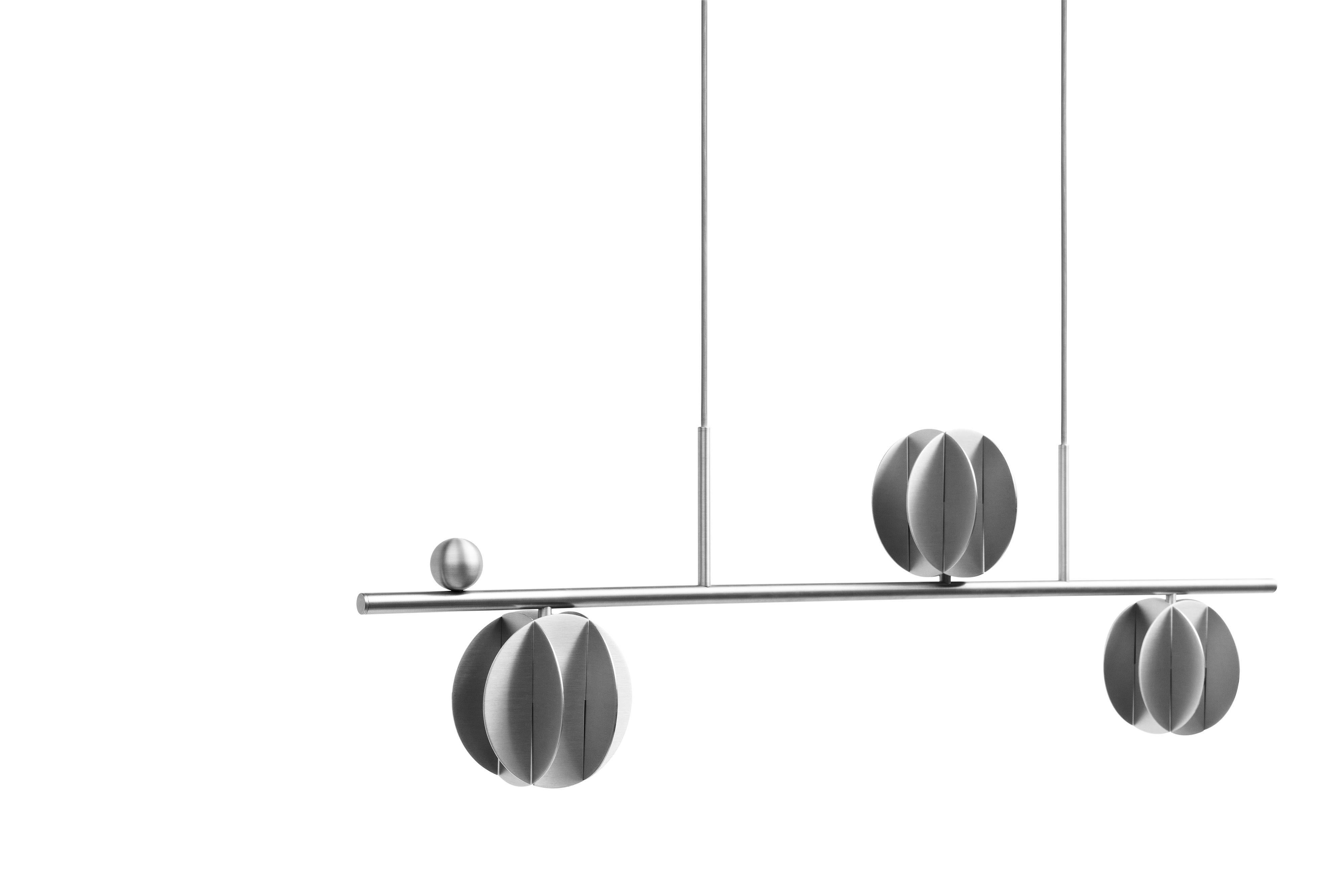 Organico moderno Sospensione contemporanea 'EL Lamp CS3' di NOOM, Orizzontale, Acciaio inossidabile in vendita