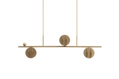 Contemporary Pendelleuchte 'EL Lamp' Horizontal CS1 von NOOM, Messing