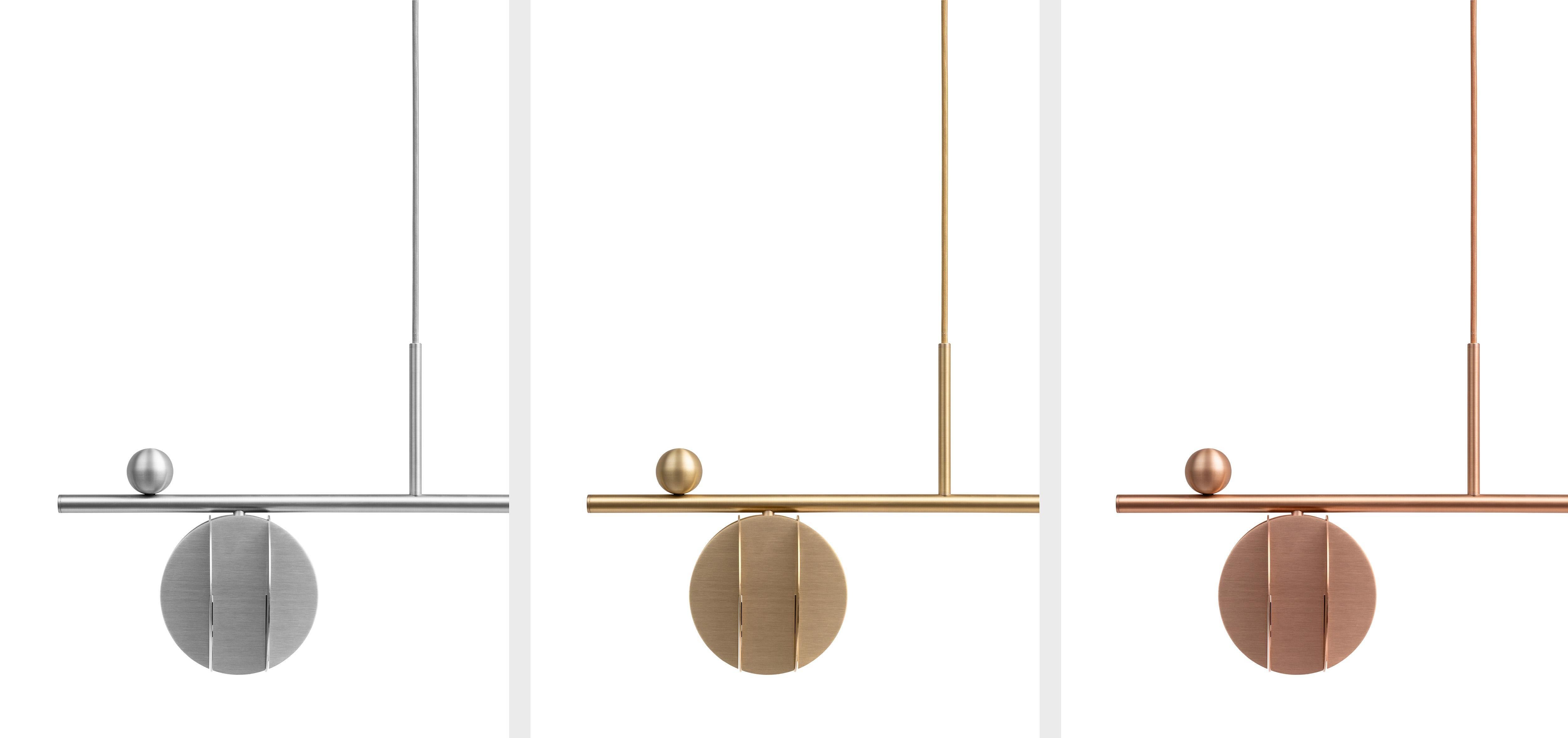 Contemporary Pendant 'EL Lamp' Horizontal CS1 by NOOM, Brass For Sale 3