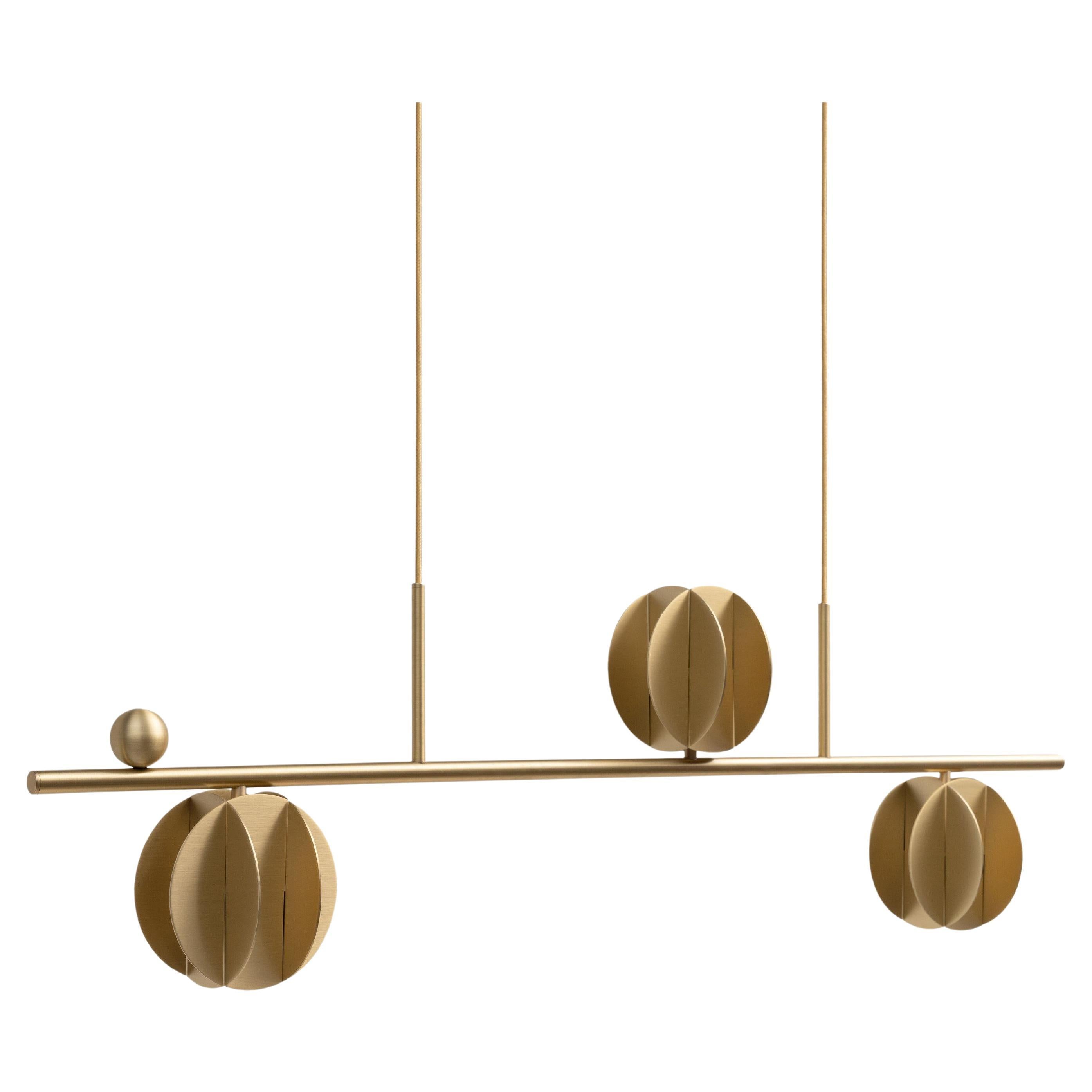 Contemporary Pendant 'EL Lamp' Horizontal CS1 by NOOM, Brass For Sale