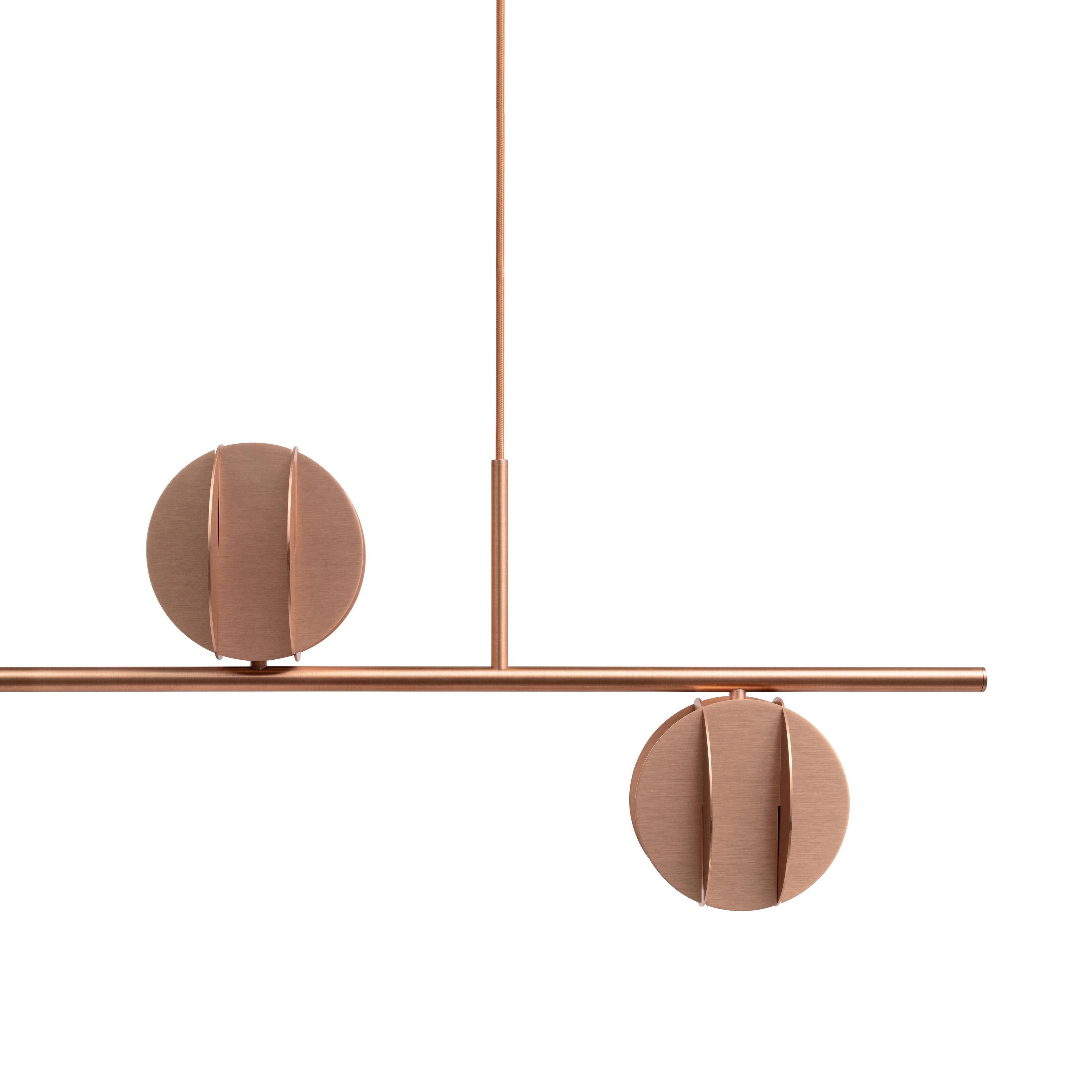 Contemporary Pendant 'EL Lamp Horizontal CS2' by NOOM, Copper For Sale 1