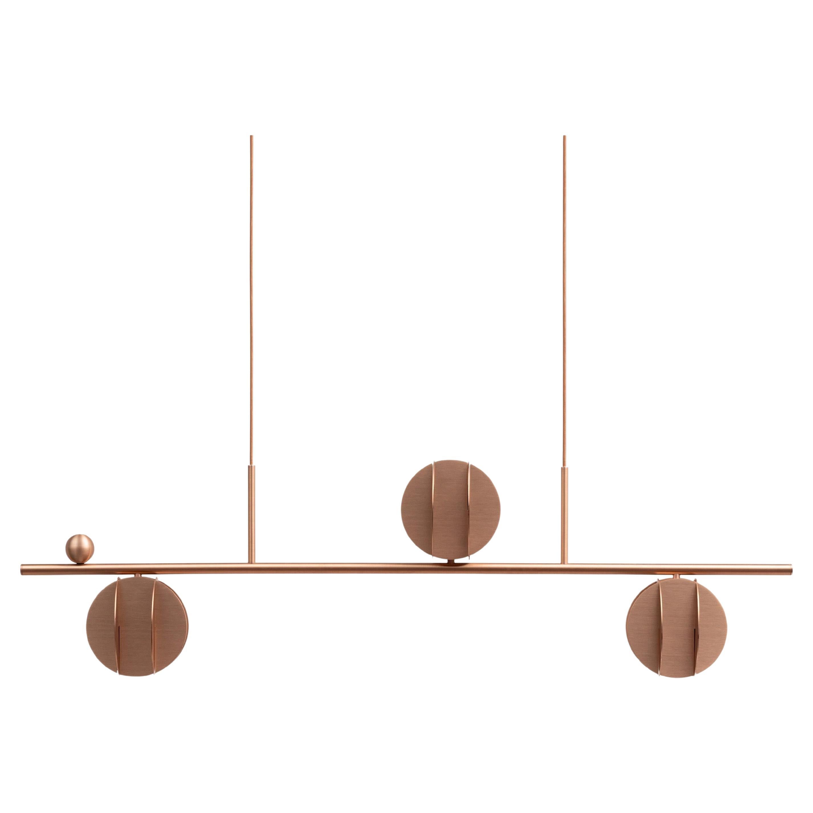 Contemporary Pendant 'EL Lamp Horizontal CS2' by NOOM, Copper For Sale