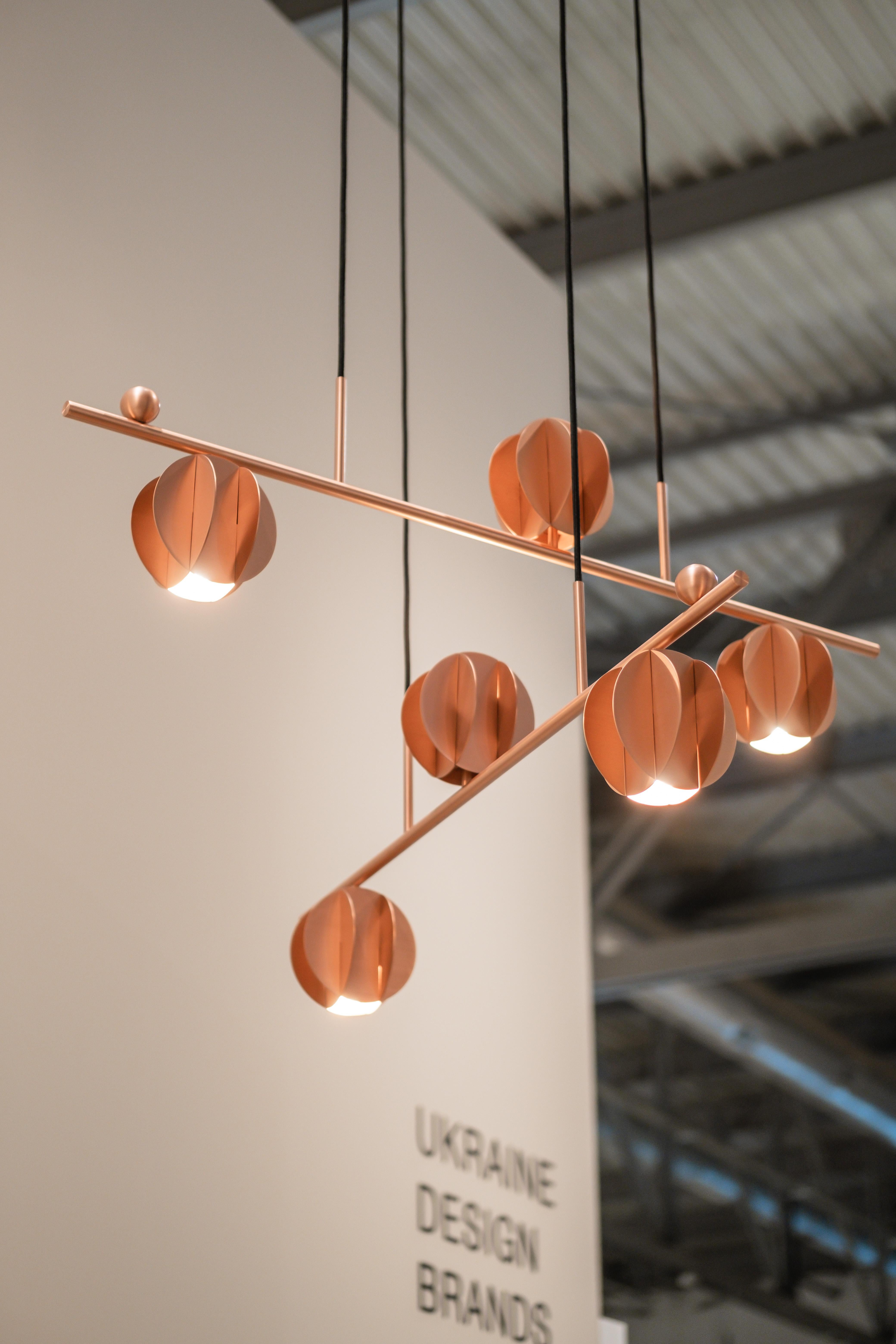 El’ Pendant Lamp CS2 by NOOM – Contemporary Minimalist Design Lighting in Copper For Sale 7