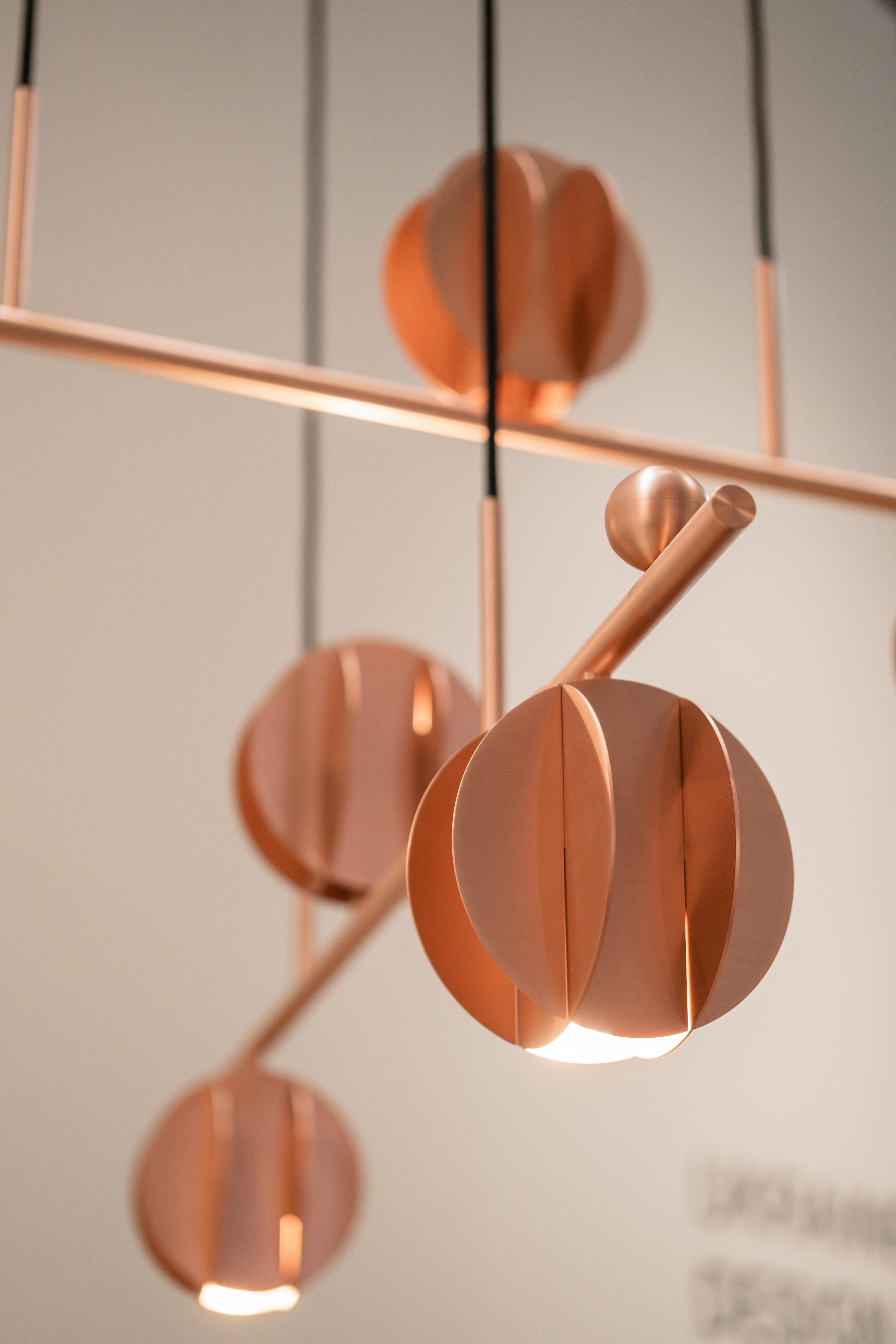 El’ Pendant Lamp CS2 by NOOM – Contemporary Minimalist Design Lighting in Copper For Sale 8