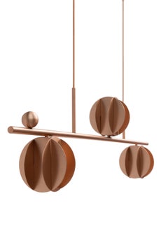 El Horizontal Pendant Lamp CS2, Contemporary Design Lighting in Copper by NOOM