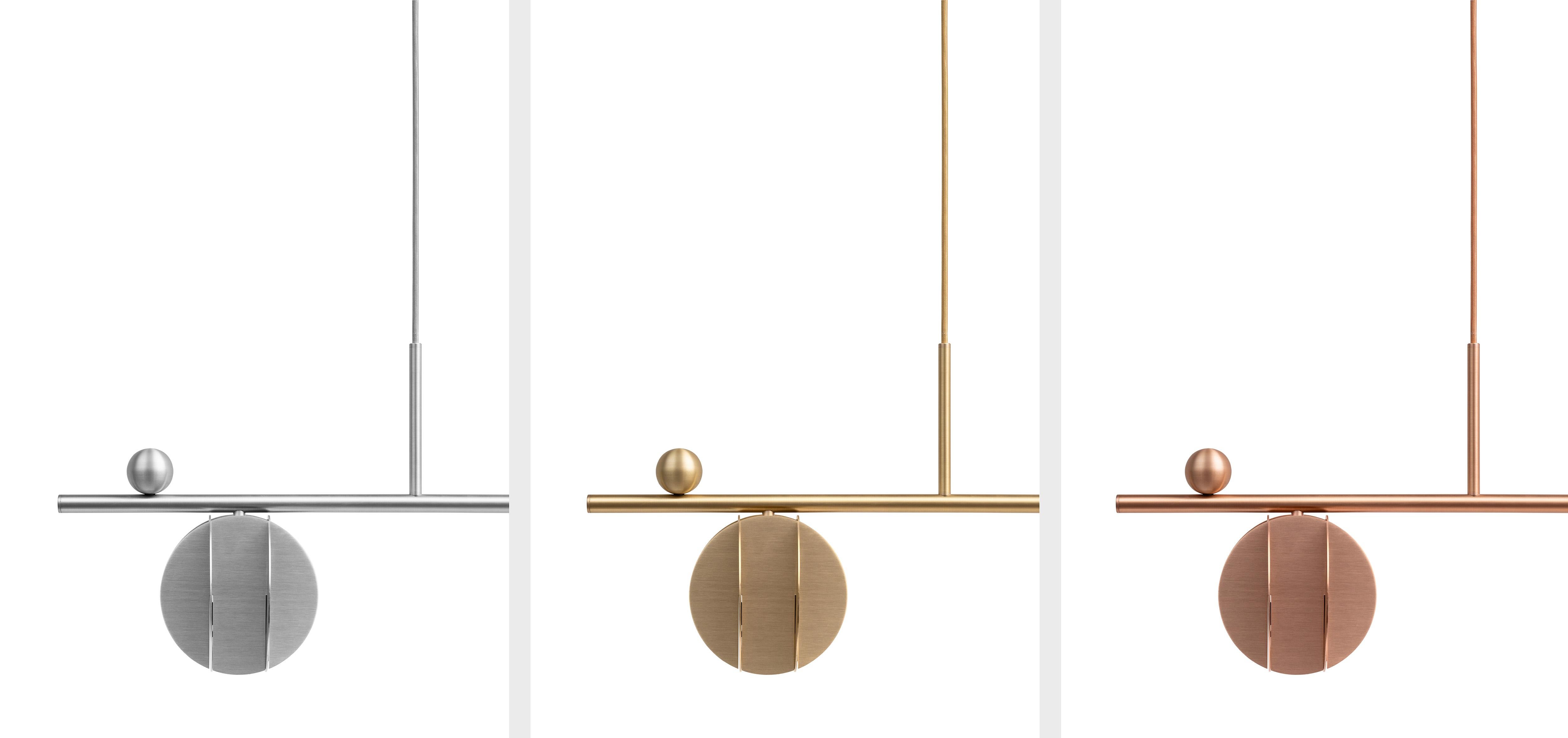 Contemporary Pendant EL Lamp Horizontal CS2 by NOOM in Copper For Sale 3