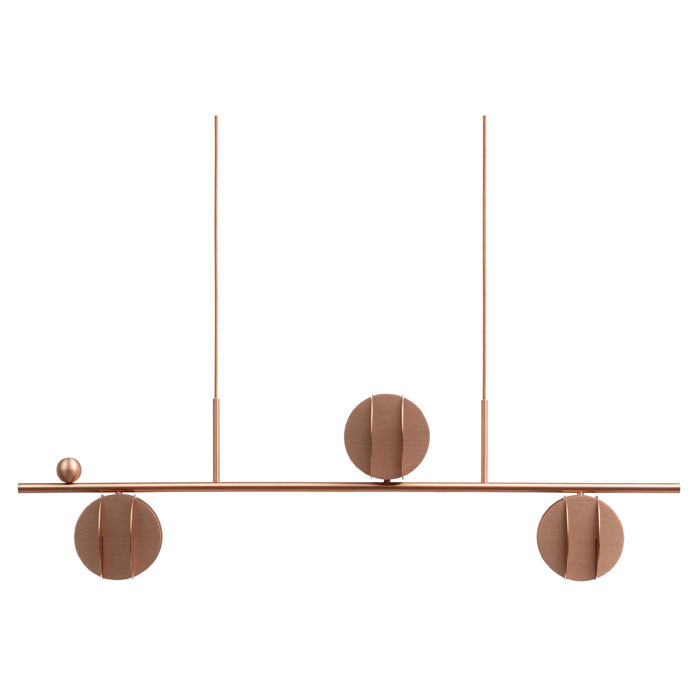 Contemporary Pendant EL Lamp Horizontal CS2 by NOOM in Copper For Sale