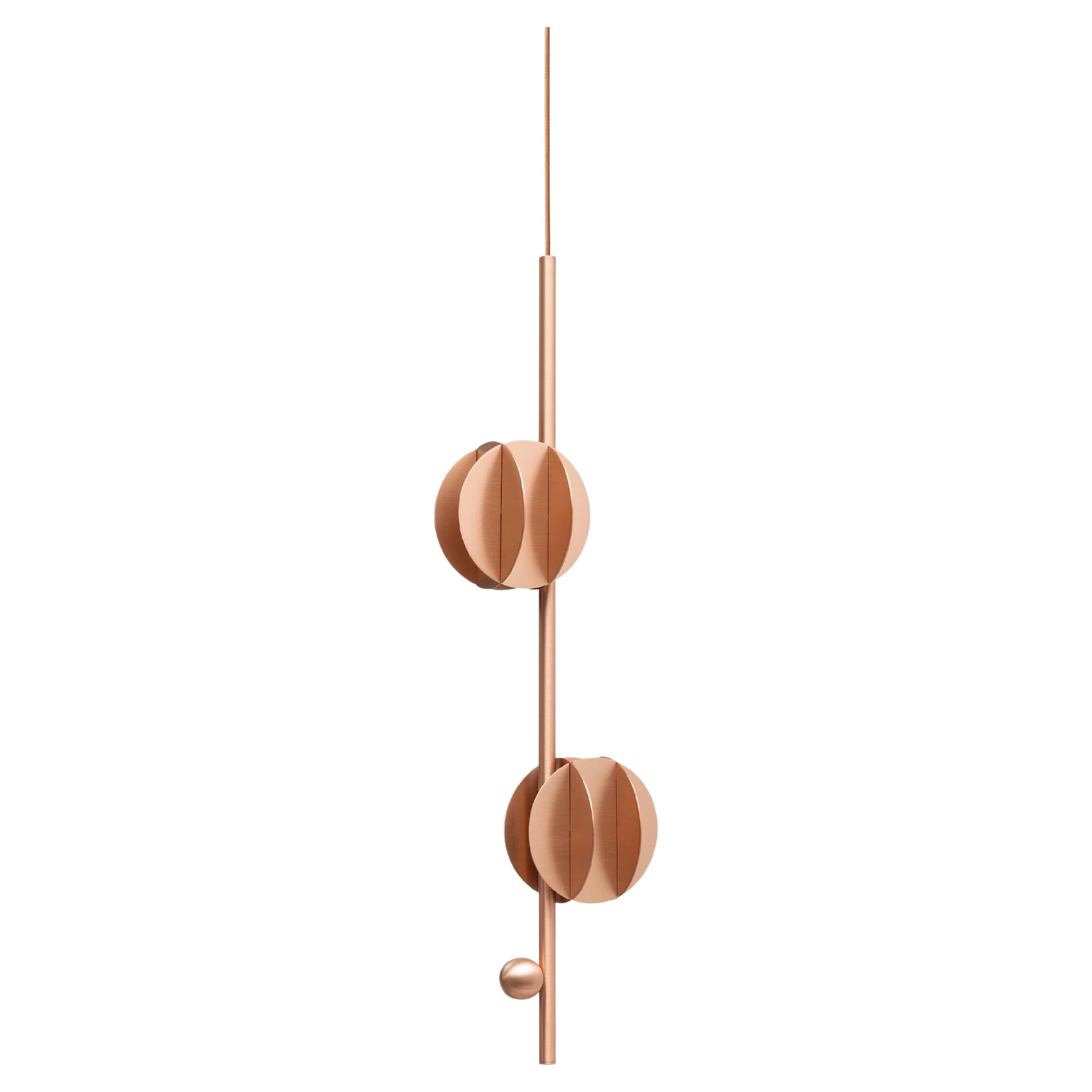 Contemporary Pendant 'EL Lamp Vertical CS2' by Noom, Copper