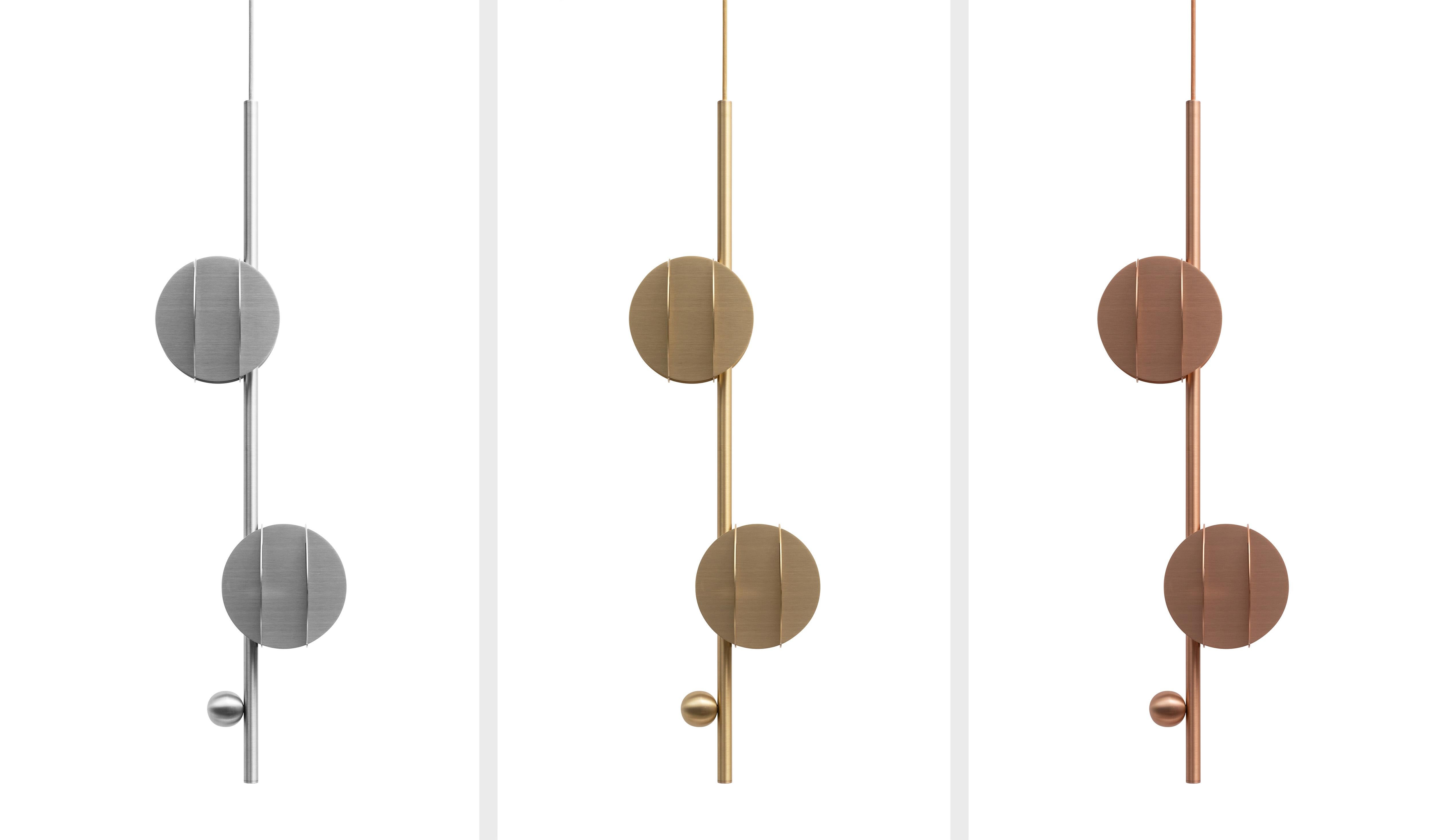 Brushed Contemporary Pendant EL Lamp Vertical CS2 by Noom in Copper