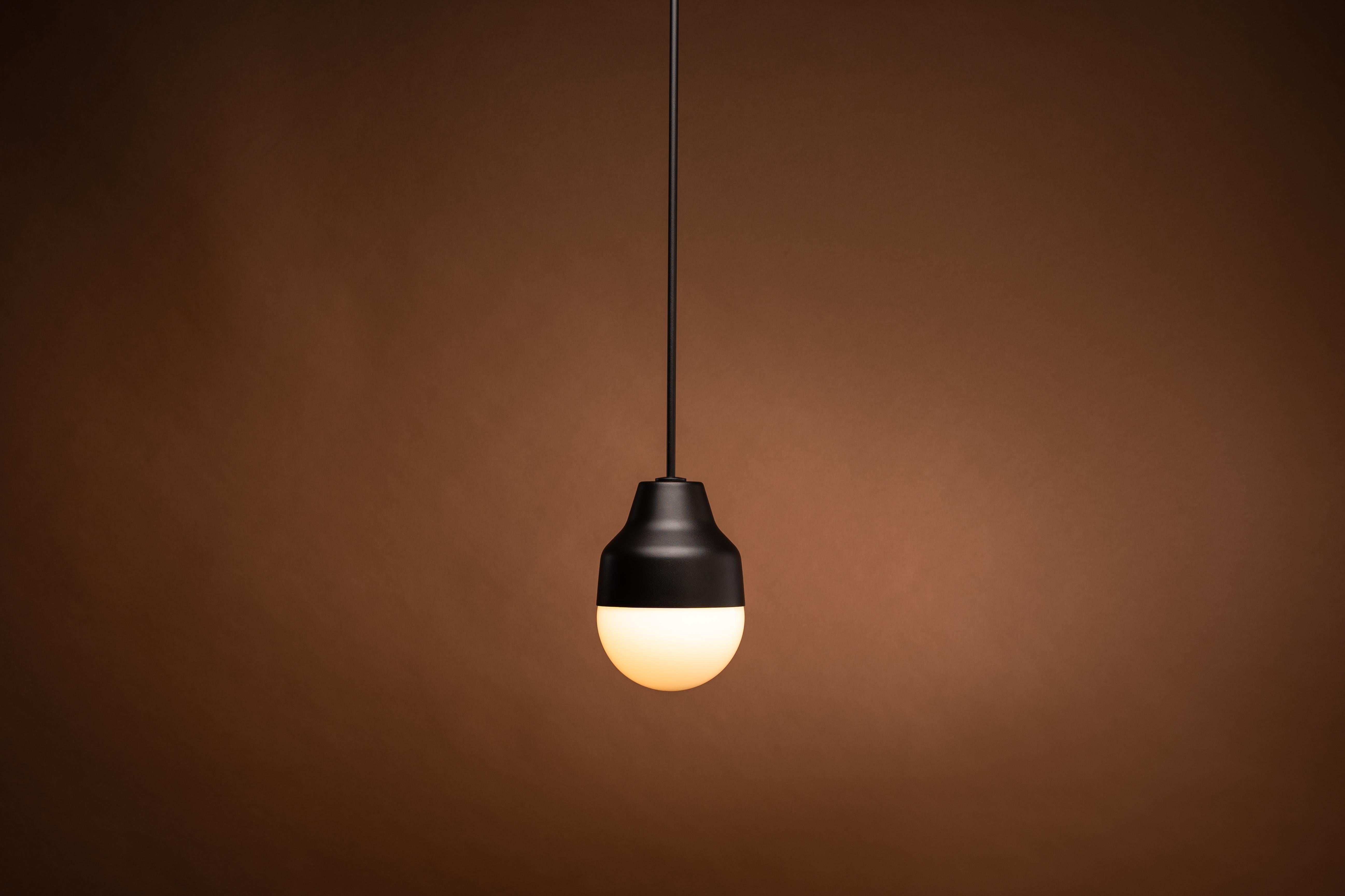 Aluminum Contemporary Pendant Lamp 'Ambiguo type-01' in Steel and Glass