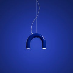 Contemporary Pendant Lamp 'Arch Single' by Oblure, Blue