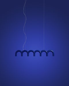 Lámpara colgante contemporánea 'Arco recto' by Oblure, Azul