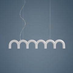 Contemporary Pendant Lamp 'Arch Straight' by Oblure, White