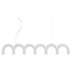 Contemporary Pendant Lamp 'Arch Straight' by Oblure, White