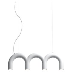 Contemporary Pendant Lamp 'Arch Triplette' by Oblure, White