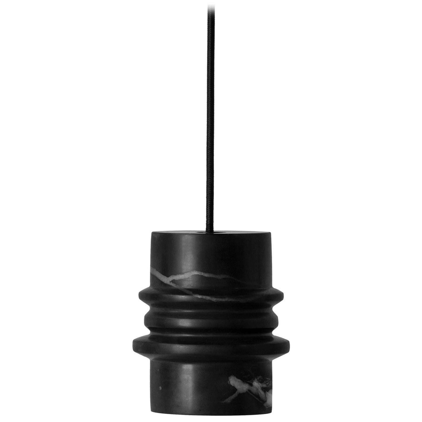 Lampe à suspension contemporaine CIRCLE en marbre noir en vente