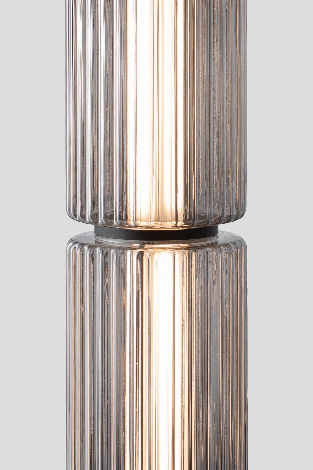 Organic Modern Contemporary Pendant Lamp 'Column' 175 - 1, Vertical, Carbon For Sale