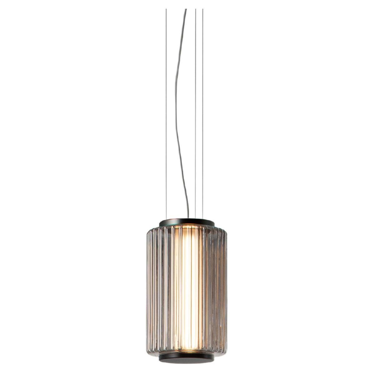 Contemporary Pendant Lamp 'Column' 175 - 1, Vertical, Carbon For