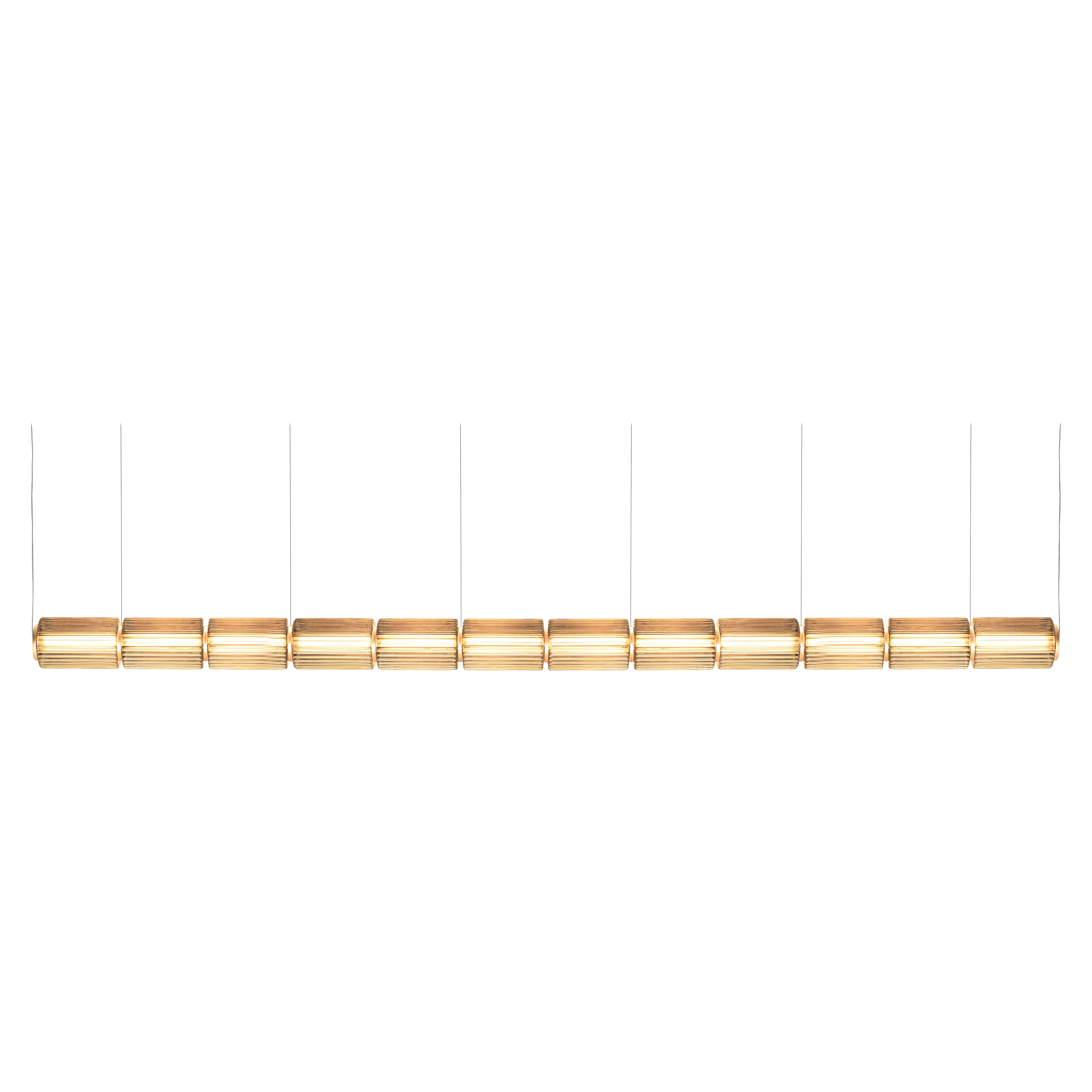 Contemporary Pendelleuchte 'Column' 175-12, Horizontal, Bernstein im Angebot