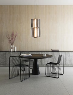 Contemporary Pendant Lamp 'Column' 175-2, Vertical, Carbon