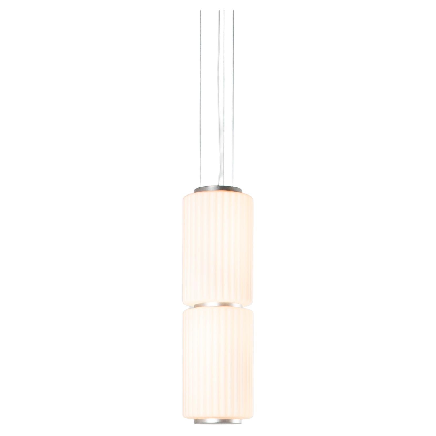 Contemporary Pendant Lamp 'Column' 175-2, Vertical, Ivory For Sale