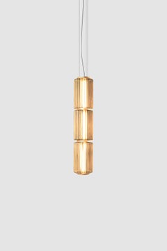 Contemporary Pendant Lamp 'Column' 175-3, Vertical, Amber