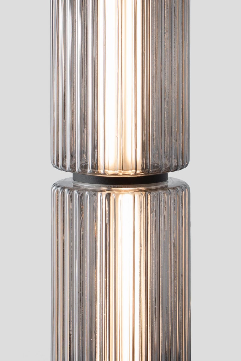 Contemporary Pendant Lamp 'Column' 1753, Vertical, Carbon For Sale at