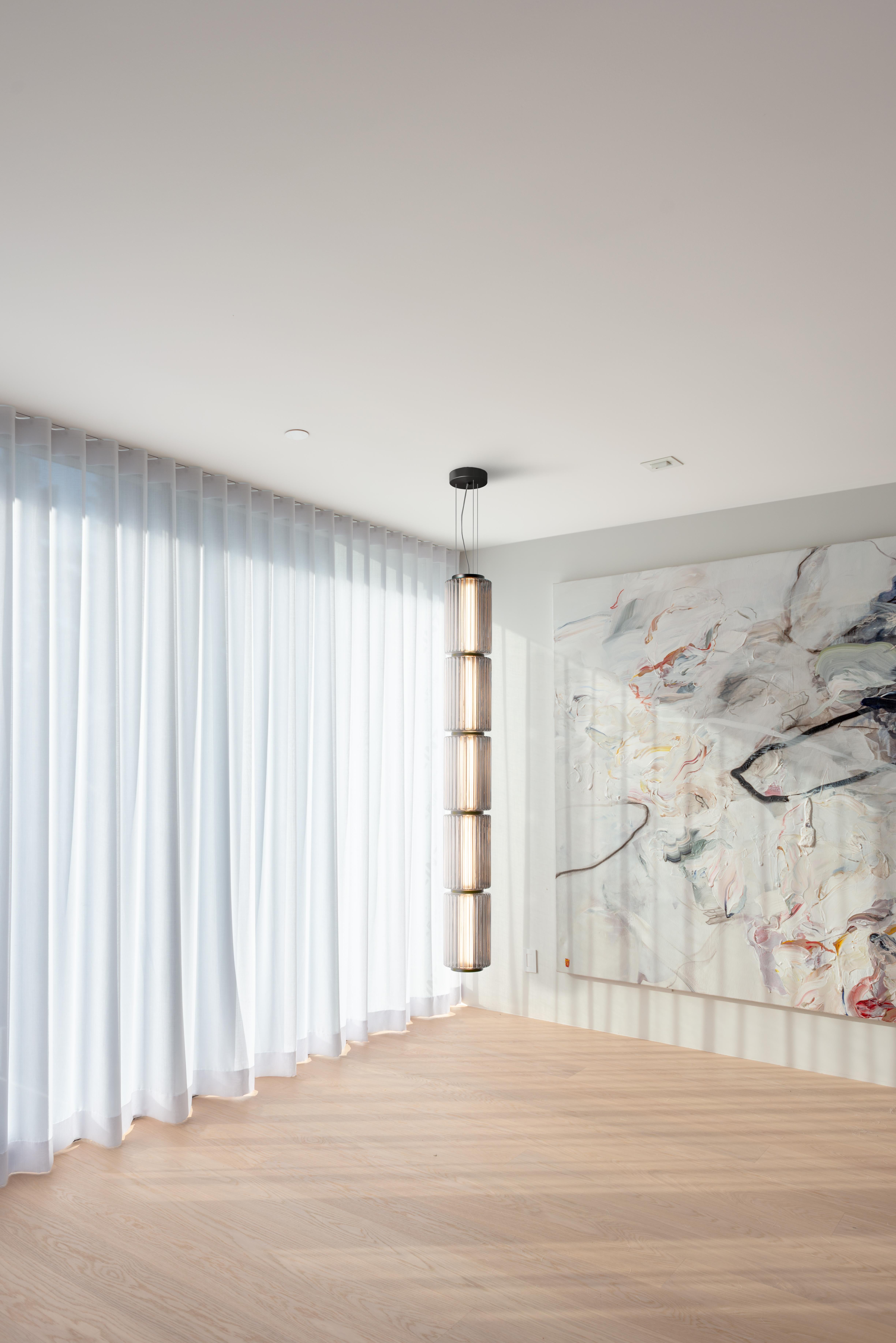 Lámpara Colgante Contemporánea 'Columna' 175-4, Vertical, Ámbar Vidrio en venta