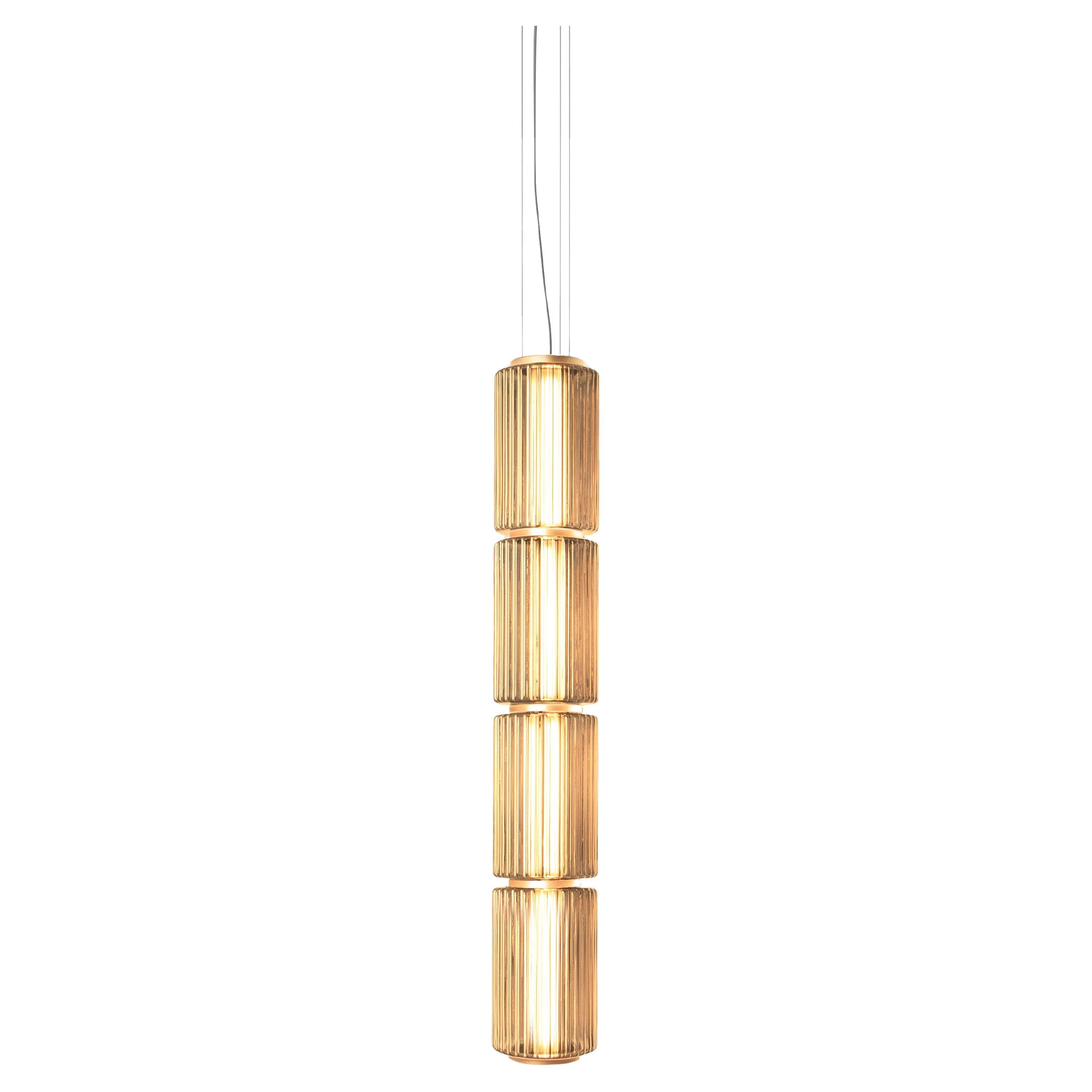 Lámpara Colgante Contemporánea 'Columna' 175-4, Vertical, Ámbar