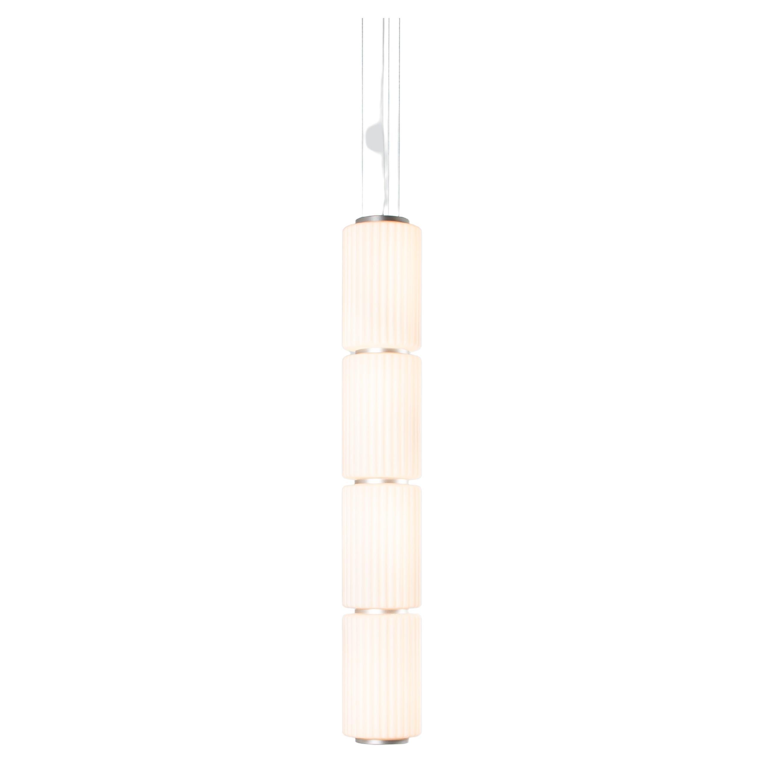 Contemporary Pendant Lamp 'Column' 175-4, Vertical, Ivory For Sale
