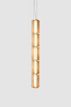 Contemporary Pendant Lamp 'Column' 175-5, Vertical, Amber