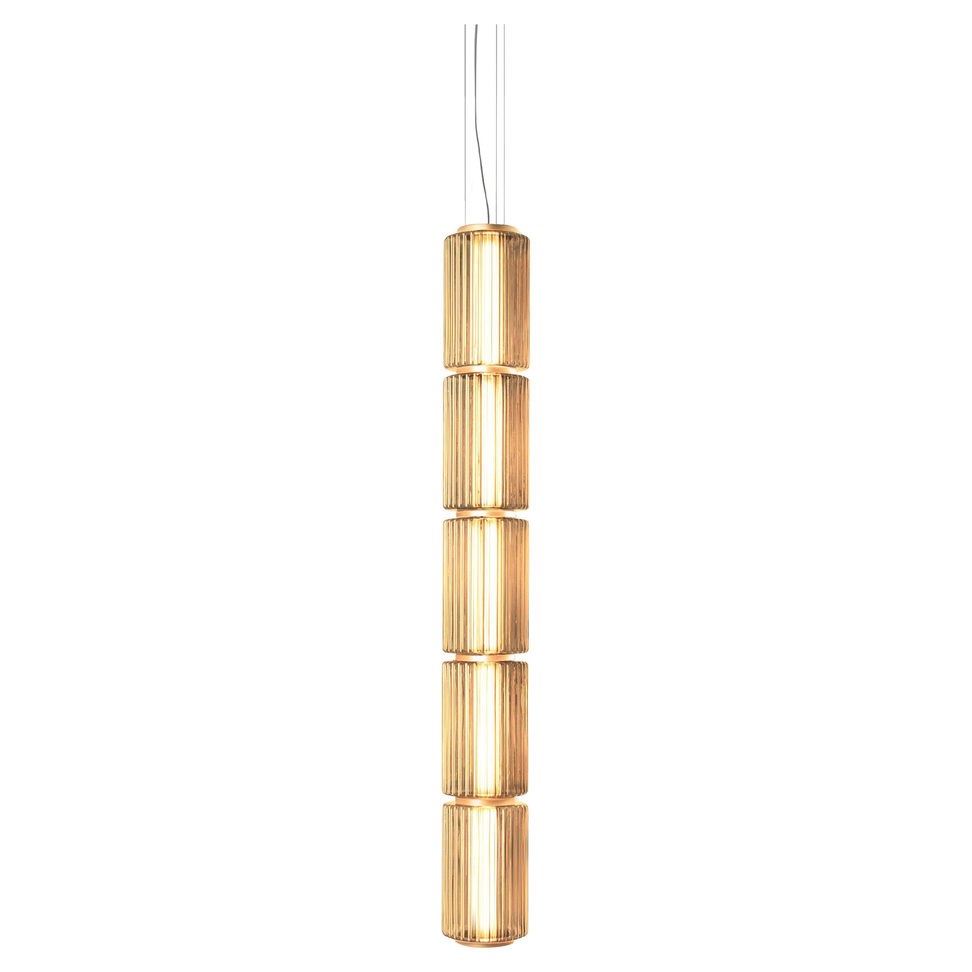 Lámpara Colgante Contemporánea 'Columna' 175-5, Vertical, Ámbar