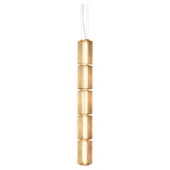 Contemporary Pendant Lamp 'Column' 175-5, Vertical, Amber