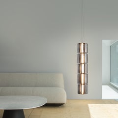 Contemporary Pendant Lamp 'Column' 175-5, Vertical, Carbon