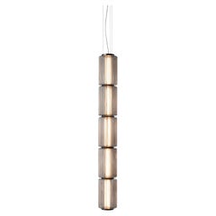 Contemporary Pendant Lamp 'Column' 175-5, Vertical, Carbon