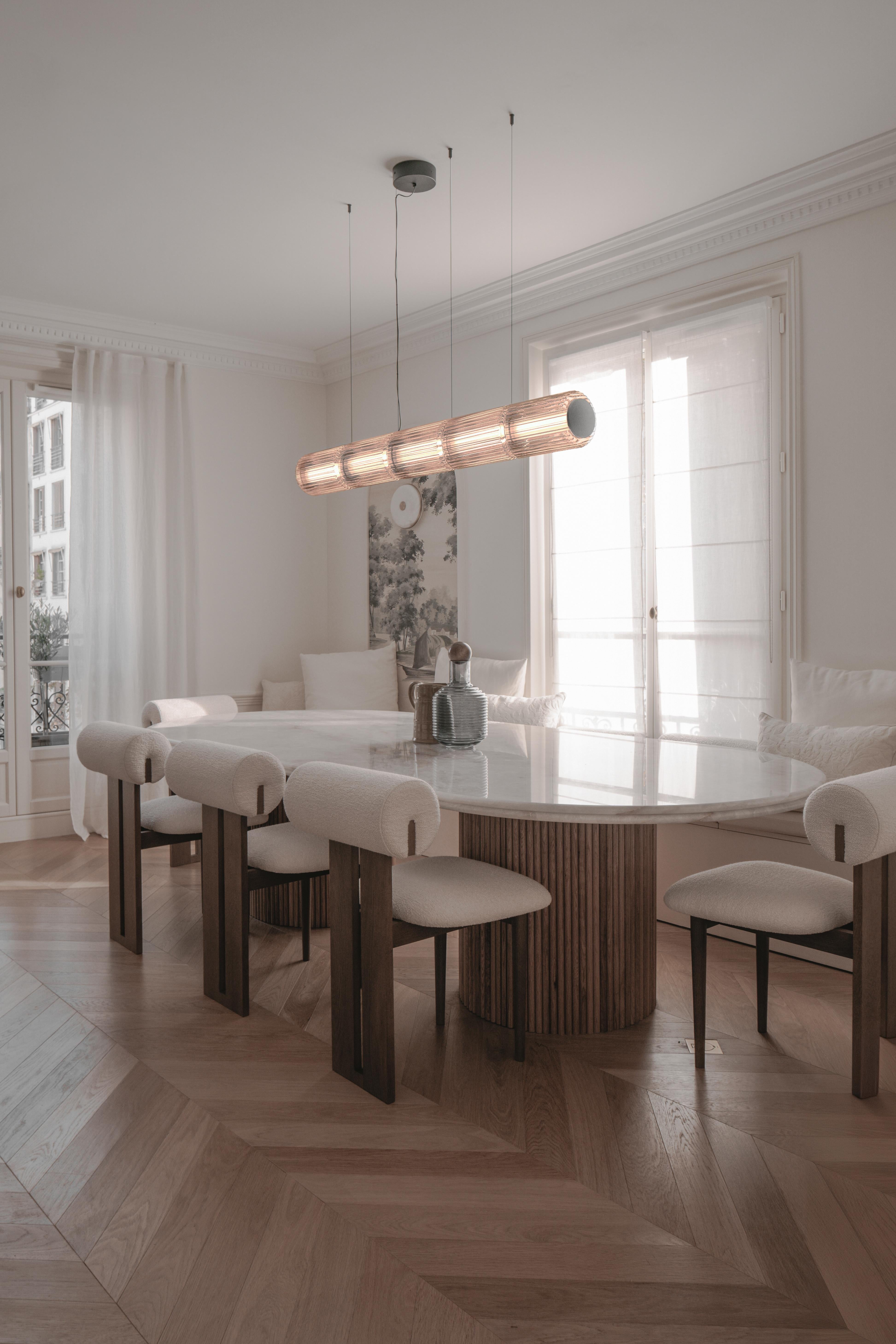 Contemporary Pendant Lamp 'Column' 175-6, Horizontal, Amber For Sale 4