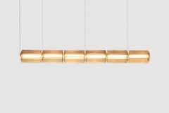 Lampe suspendue contemporaine 'Column' 175-6, horizontale, ambre