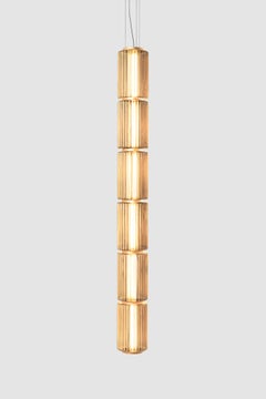Contemporary Pendant Lamp 'Column' 175-6, Vertical, Amber