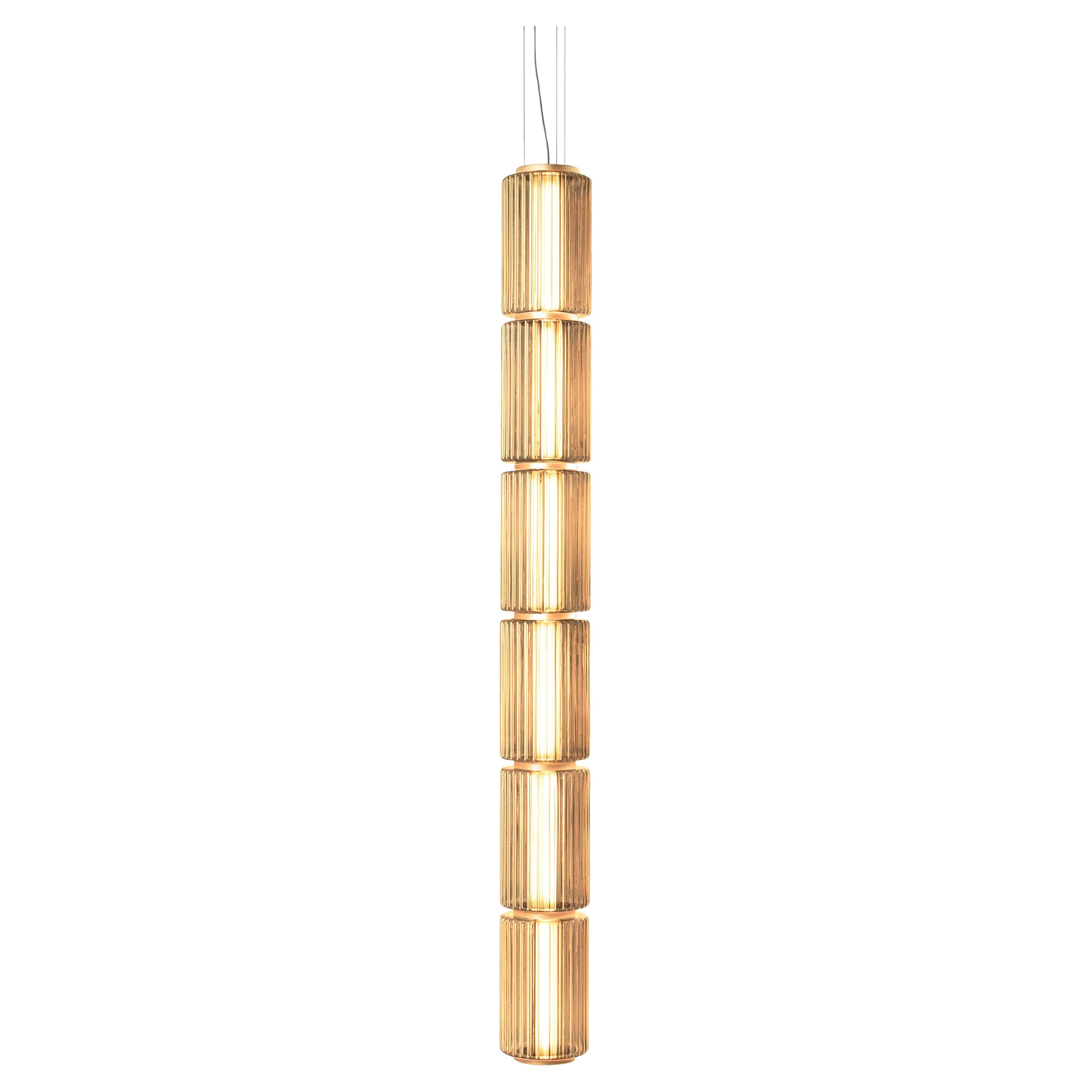 Lámpara Colgante Contemporánea 'Columna' 175-6, Vertical, Ámbar