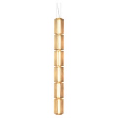 Contemporary Pendant Lamp 'Column' 175-6, Vertical, Amber