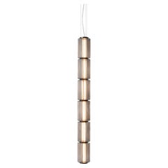 Contemporary Pendant Lamp 'Column' 175-6, Vertical, Carbon