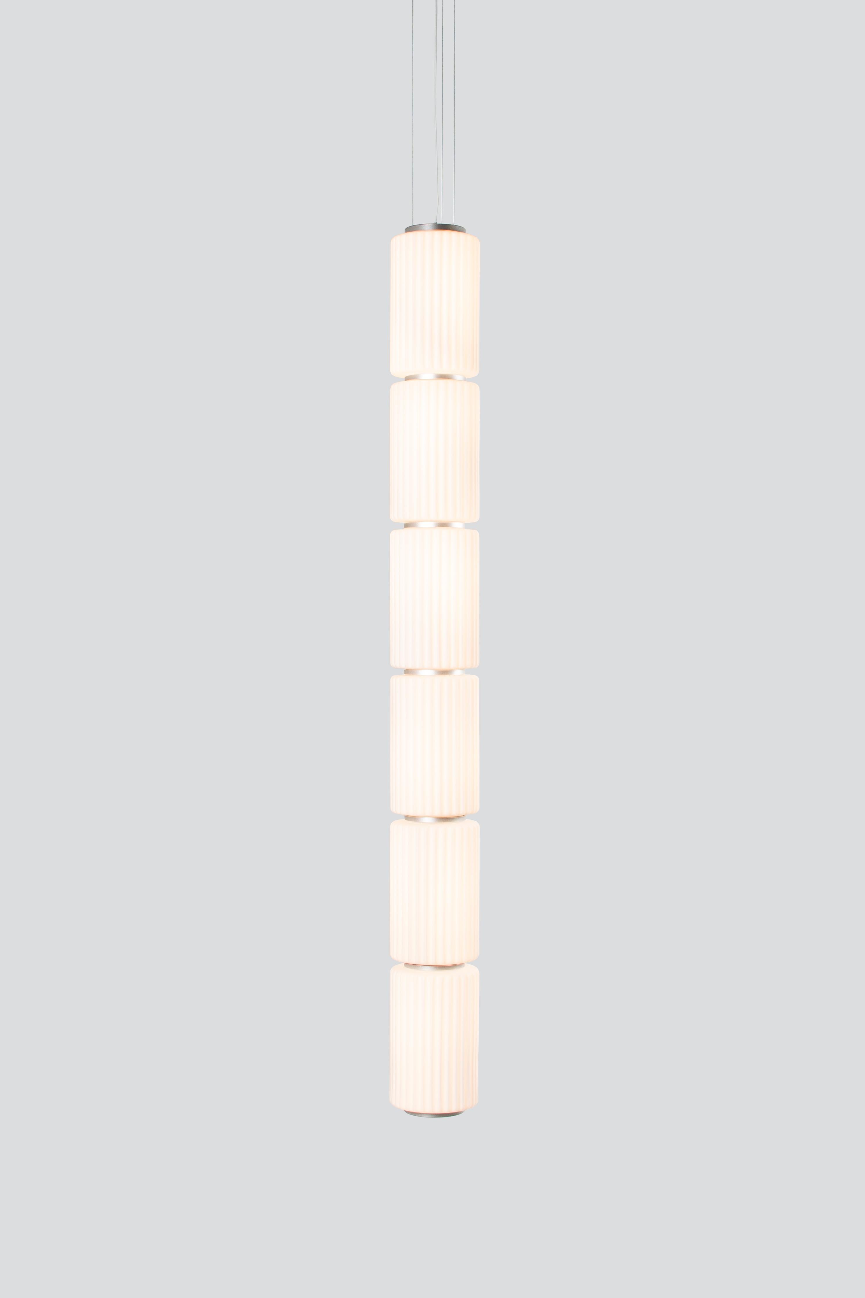 Canadian Contemporary Pendant Lamp 'Column' 175-6, Vertical, Ivory For Sale