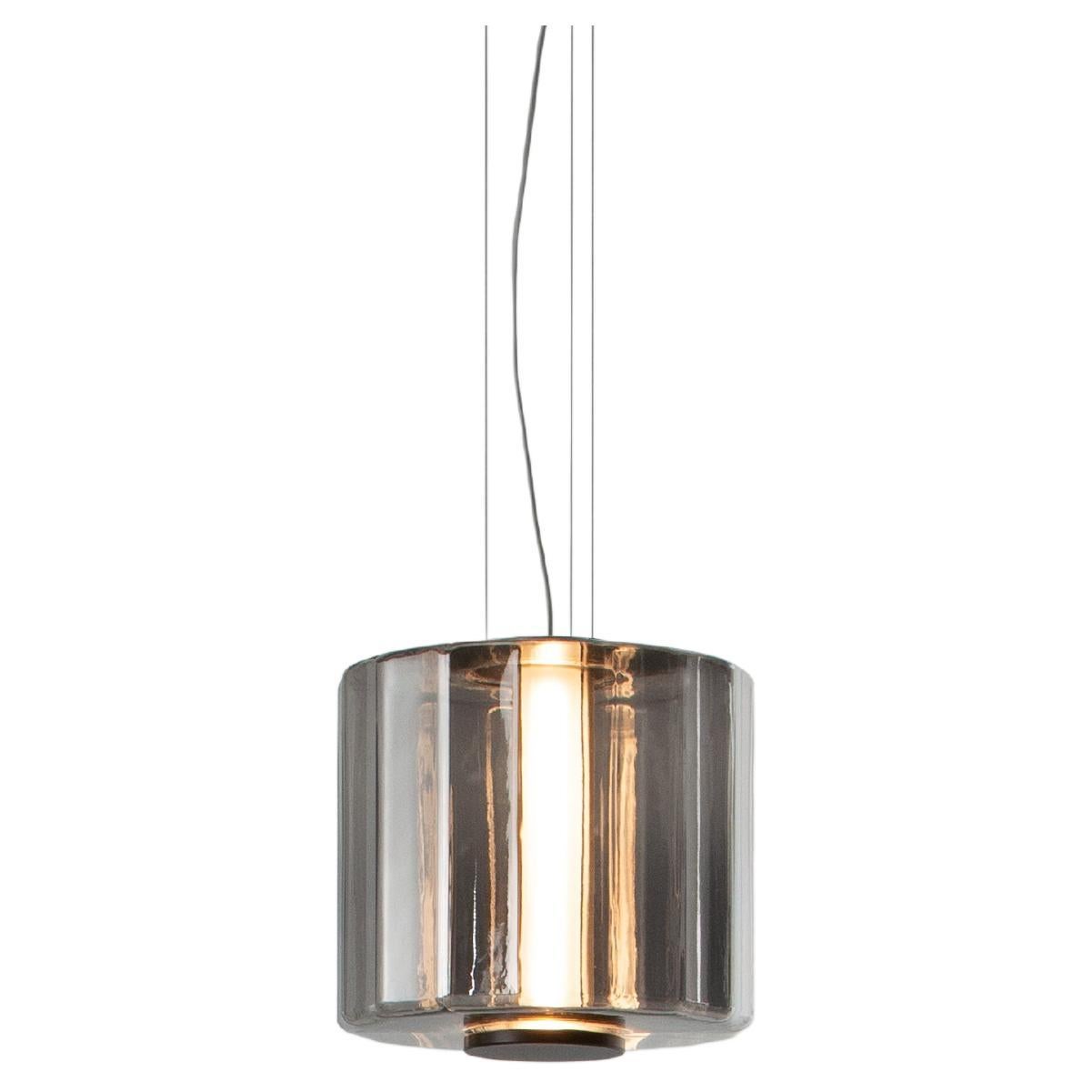 Contemporary Pendant Lamp 'Column' 300 - 1, Vertical, Carbon For Sale