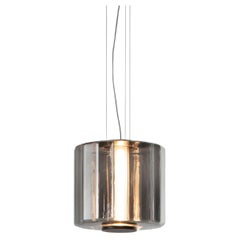 Contemporary Pendant Lamp 'Column' 300 - 1, Vertical, Carbon