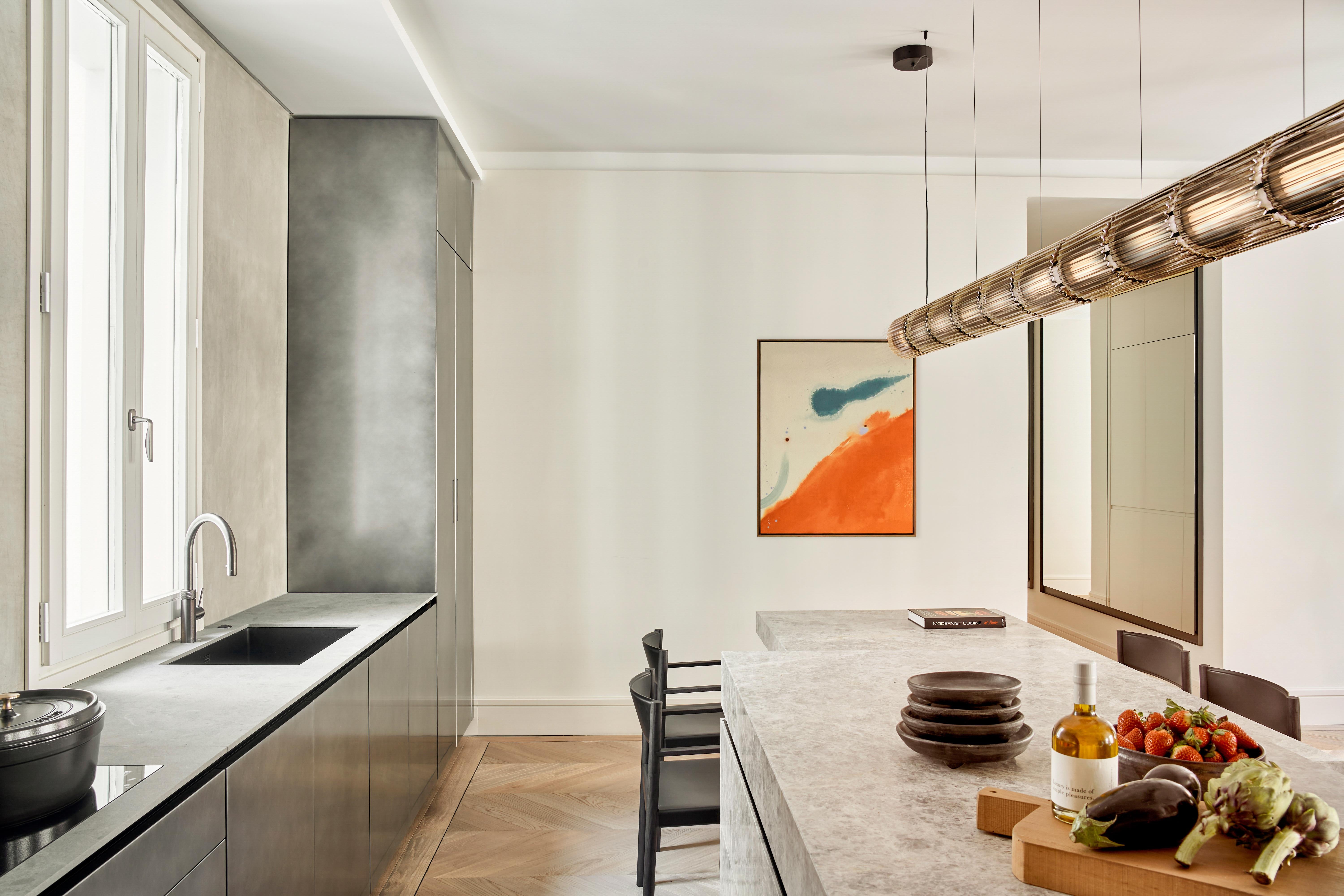 Lámpara Colgante Contemporánea 'Columna' 300 - 3, Horizontal, Ámbar en venta 2