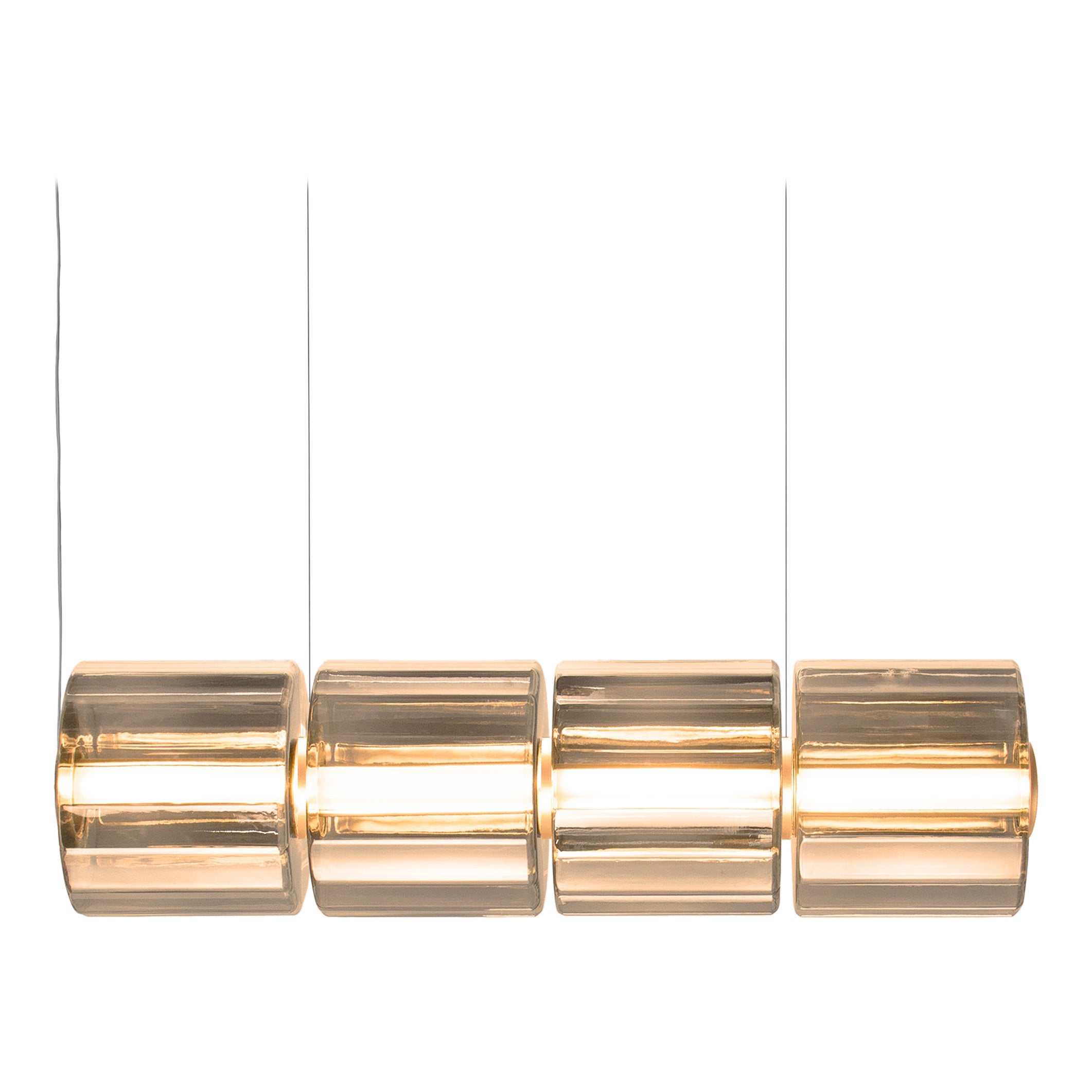 Lampe suspendue contemporaine 'Column' 300 - 4, horizontale, ambre