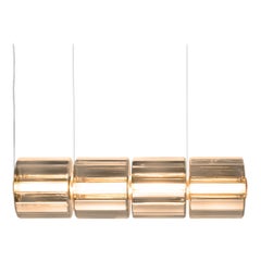 Contemporary Pendant Lamp 'Column' 300 - 4, Horizontal, Amber